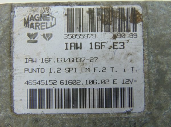 Computadora Fiat Punto 1.2 IAW16F.E3 46545152 - Imagen 3