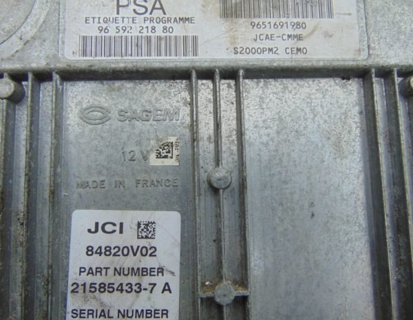 Computadora Ecu Centralita Citroën 9659221880 9651691980 21585433-7A - Imagen 3