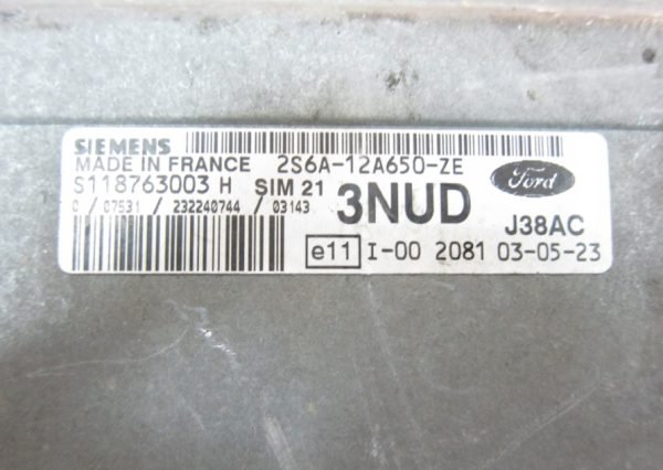 Computadora Ecu Centralita FORD S118763003H 2S6A-12A650-ZE SIM 21 - Imagen 2