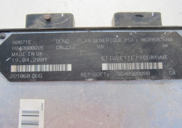 Computadora Ecu Centralita Peugeot R04080022E 9639587680 9640900080 - Imagen 2