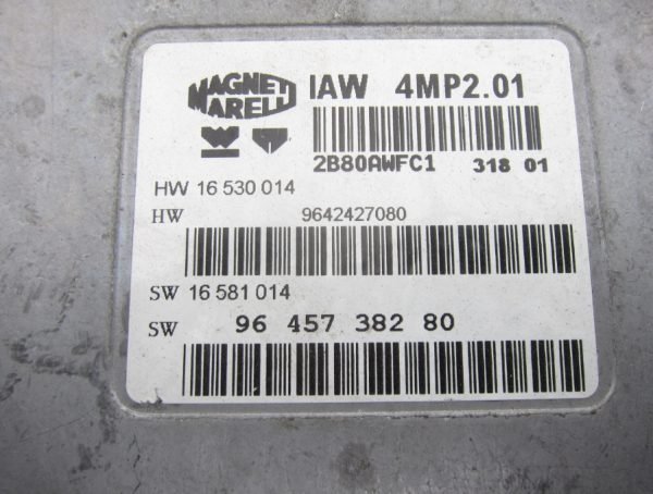 Computadora ECU Centralita Peugeot 307 2.0 IAW4MP2.01 9645738280 9642427080 - Imagen 2