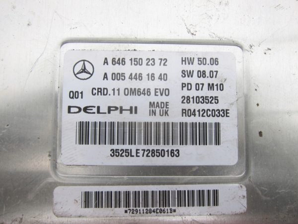 Computadora ECU Centralita Mercedes Benz C W204 A6461502372 A0054461640 28103525 - Imagen 2