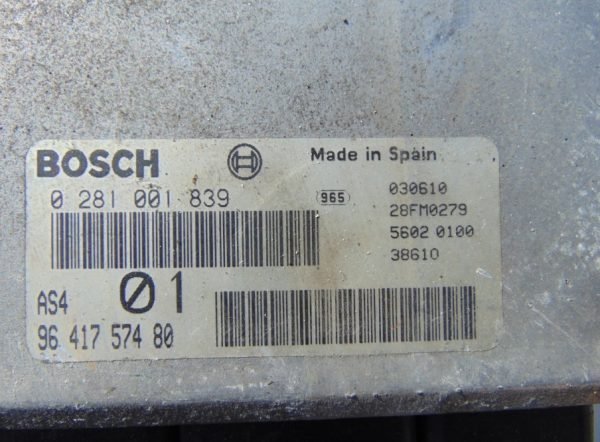 Computadora Ecu Centralita Citroën Saxo 0281001839 9641757480 - Imagen 2