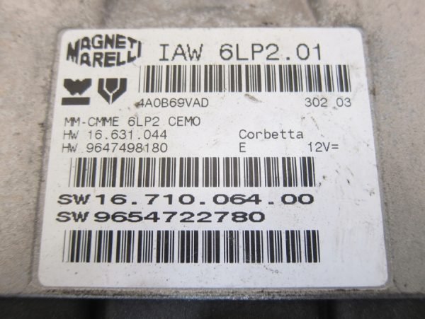 Computadora Centralita Ecu Citroën Peugeot 9654722780 9647498180 IAW6LP2.01 - Imagen 2