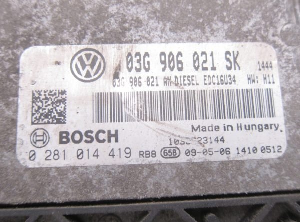 Computadora Centralita Ecu Volkswagen 03G906021SK 0281014419 - Imagen 2
