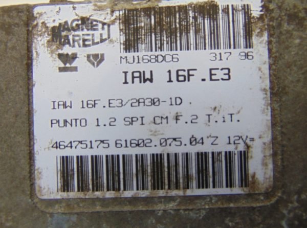 Computadora Centralita Ecu Fiat Punto 1.2 IAW16F.E3 46475175 - Imagen 2