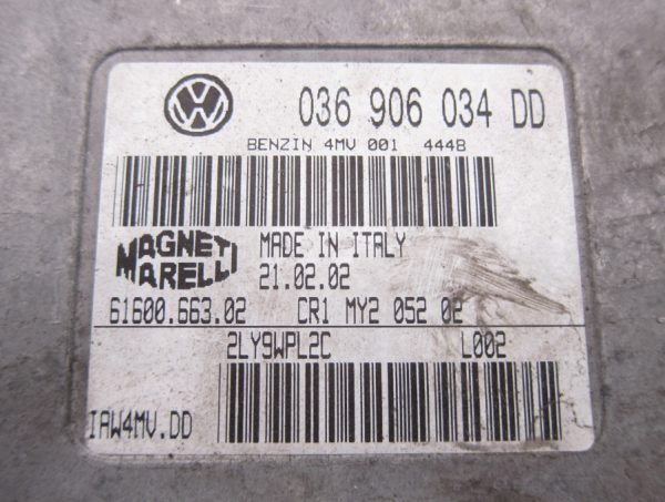 Computadora Centralita Ecu Volkswagen Polo IAW4MV. DD 036906034DD - Imagen 2