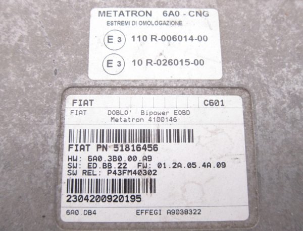 Computadora Centralita Ecu Fiat 51816456 - Imagen 2