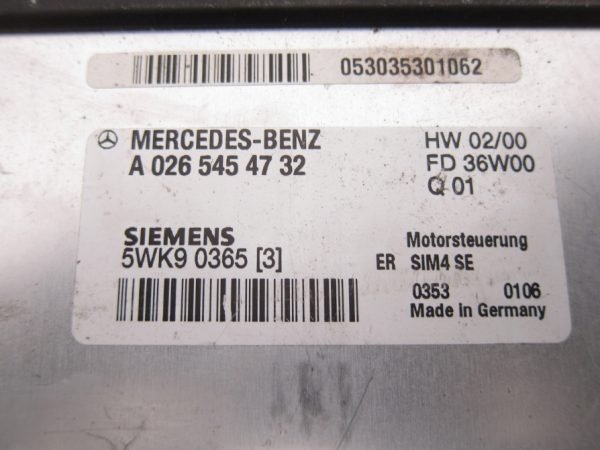 Computadora Centralita Ecu Mercedes Benz A0265454732 5WK90365 - Imagen 2
