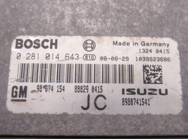 Computadora Centralita Ecu Opel 0281014643 98074154 - Imagen 2