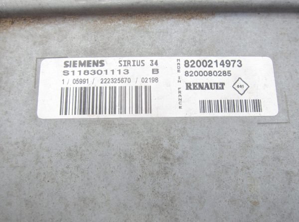 Computadora Centralita Ecu Renault Sirius 34 S118301113B 8200214973 - Imagen 2
