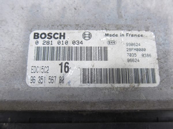 Computadora Centralita Ecu Citroën Peugeot 0281010034 9635156780 - Imagen 2