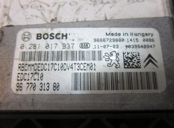 Computadora Centralita Ecu Citroën Peugeot 0281017937 9677031380 - Imagen 2