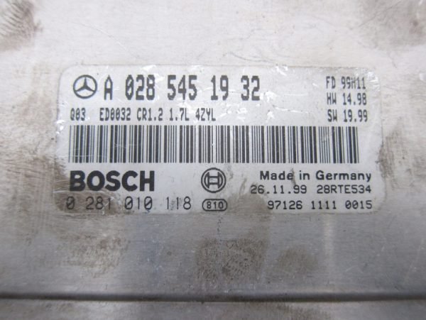 Computadora Centralita Ecu Mercedes Benz A0285451932 0281010118 - Imagen 2