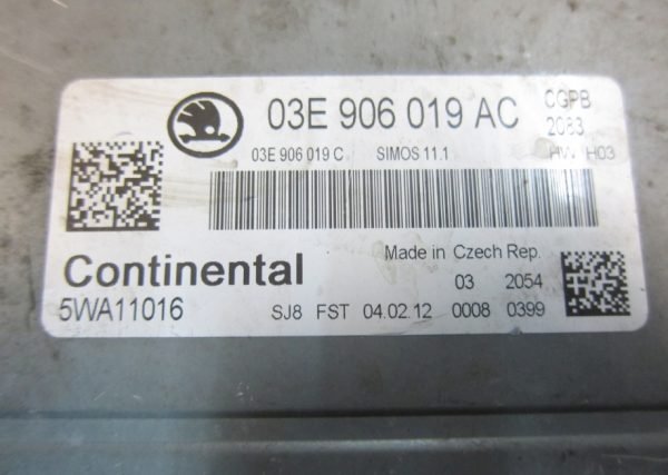 Computadora Centralita Ecu Škoda Fabia II 03E906019AC 5WA11016 - Imagen 2
