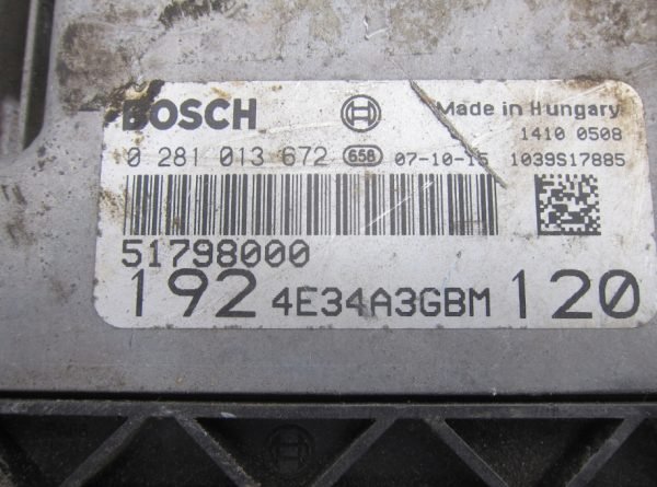 Computadora Centralita Ecu Alfa Romeo Fiat 0281013672 51798000 - Imagen 2