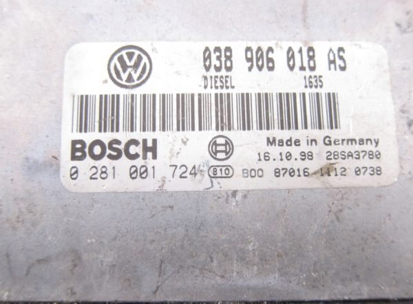 Computadora Centralita Ecu Audi Volkswagen 0281001724 038906018AS - Imagen 2