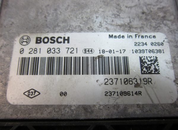 Computadora Centralita Ecu Renault 0281033721 237106319R 237109614R - Imagen 2