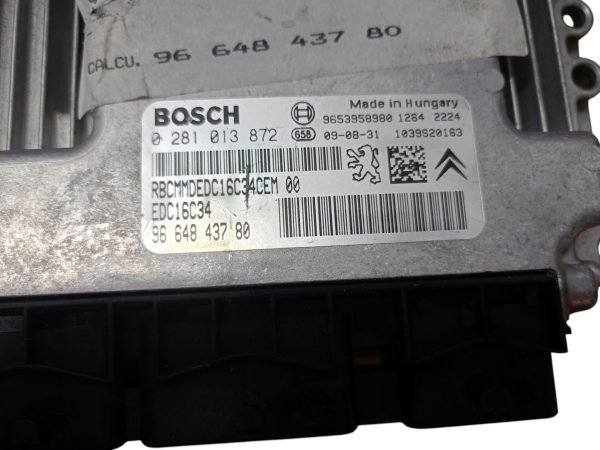 ECU Centralita motor Citroen Peugeot 308 0281013872 9664843780 EDC16C34 - Imagen 5