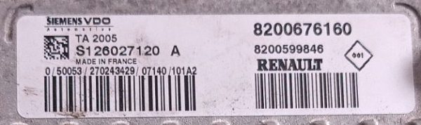 Ecu Computadora Centralita Caja Renault Laguna II 8200599846 8200676160 - Imagen 6