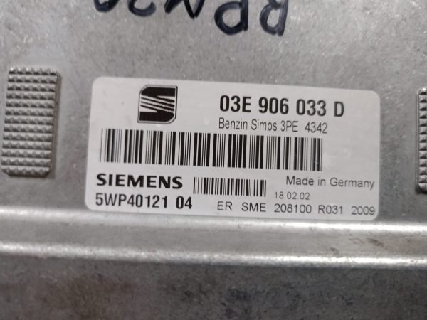 Ecu Computadora Centralita Motor SEAT IBIZA 03E906033D - Imagen 2