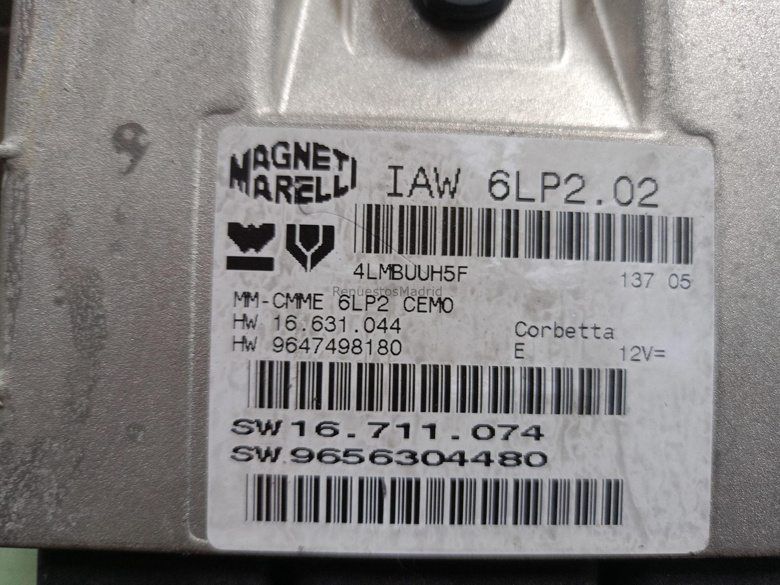 ECU Computadora Centralita Motor PEUGEOT 206 XS 2003 9647498180 - Imagen 2