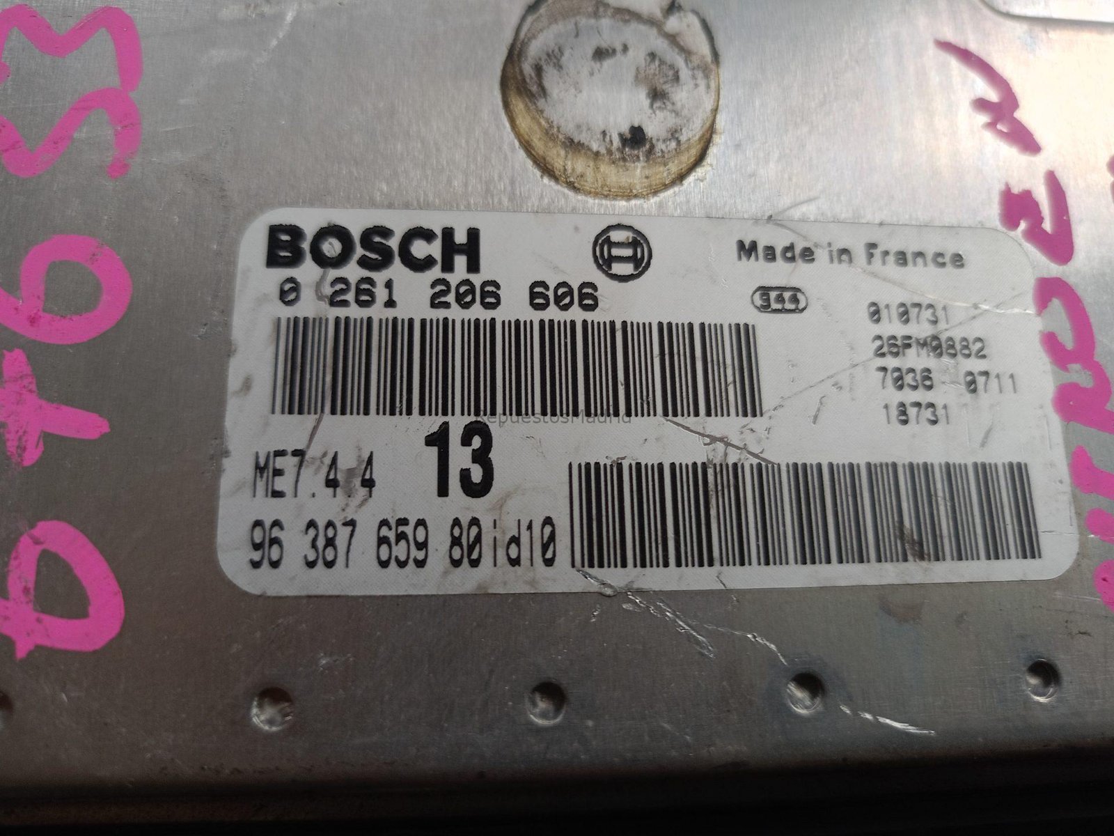 ECU Computadora Centralita Motor Citroen Xsara ME7.4.4 9638765980 0261206606 - Imagen 2