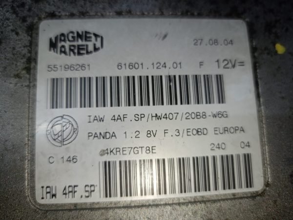 ECU Centralita Fiat Panda 6160112401F 61601.124.01 F IAW4AF.SP - Imagen 4