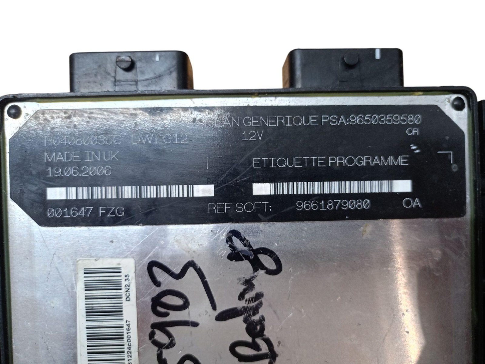 9661879080 ECU Centralita Motor CITROEN BERLINGO 1.9 - Imagen 2