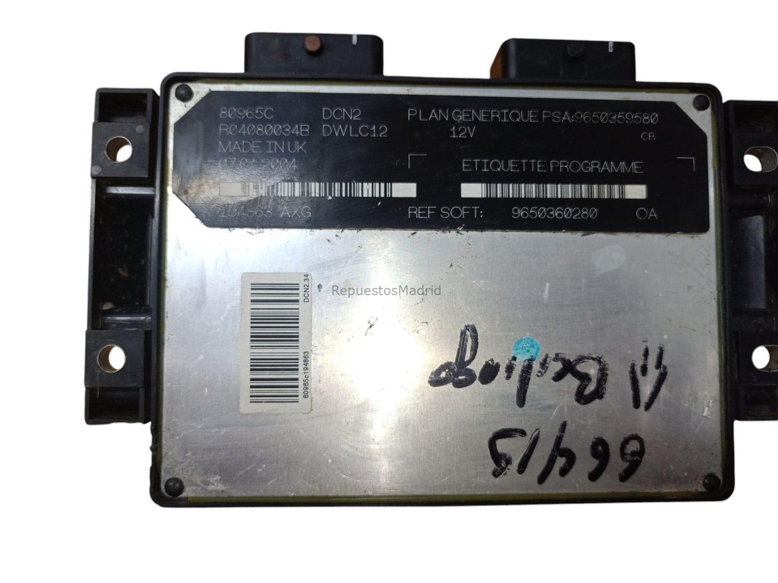 9650359580 ECU Centralita Motor CITROEN BERLINGO - Imagen 3
