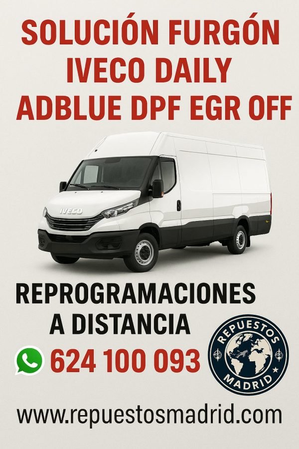 Reprogramación: ADBlue OFF / DPF OFF / EGR OFF Iveco Daily 2004 al 2020
