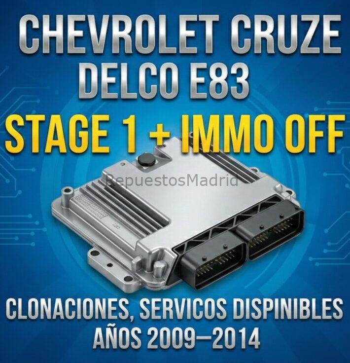 Chevrolet Cruze (2009–2014) – Centralita Delco E83 – IMMO OFF, Clonación y Stage 1