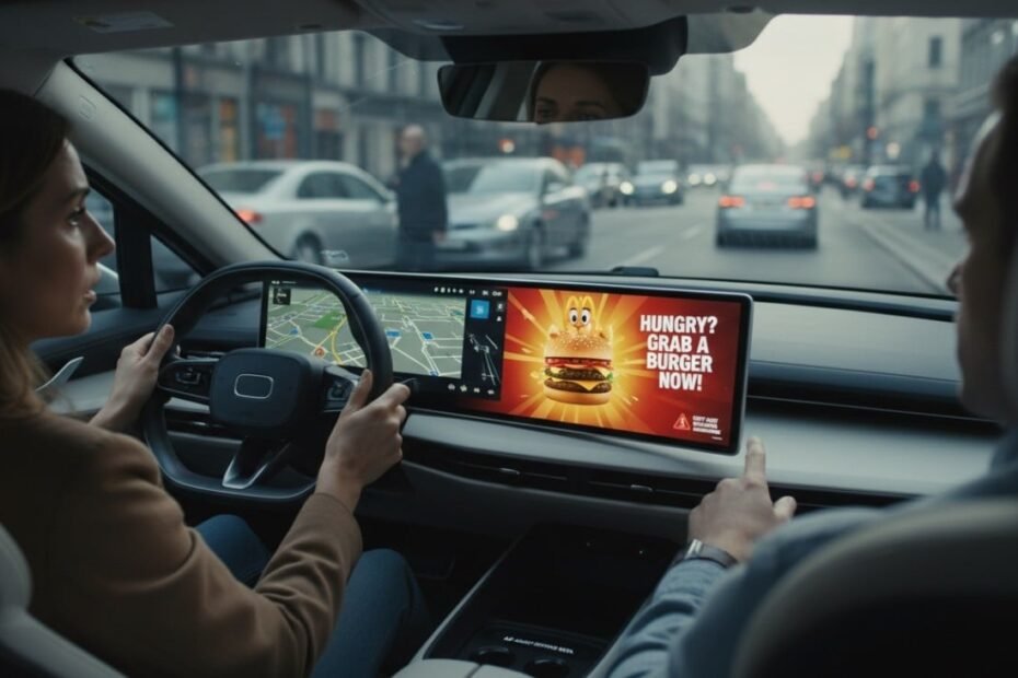 La publicidad se cuela en las pantallas de los coches eléctricos y abre un debate incómodo sobre seguridad