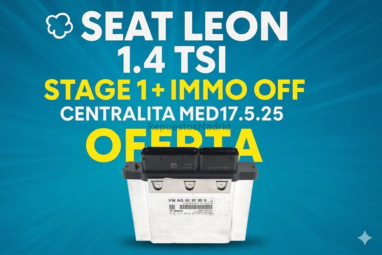 Centralita ECU 04E907309BH MED17.5.25 1.4 TSI Stage1+Immo Off Golf Leon A3
