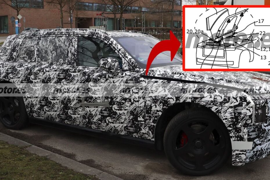 El capó dividido del nuevo Rolls-Royce eléctrico ya no es un secreto… y está patentado