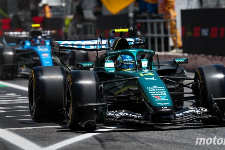 Alonso se hunde en casa; el Aston Martin pierde la vida en cada sector y no tiene arreglo