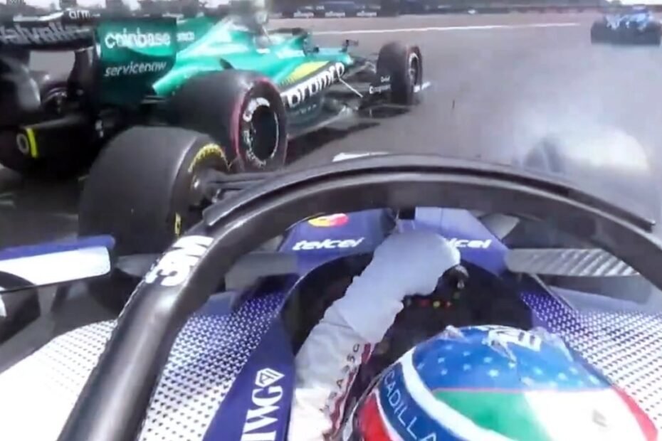 Checo Pérez explica su toque con Alonso: “Había mucho viento de cola”