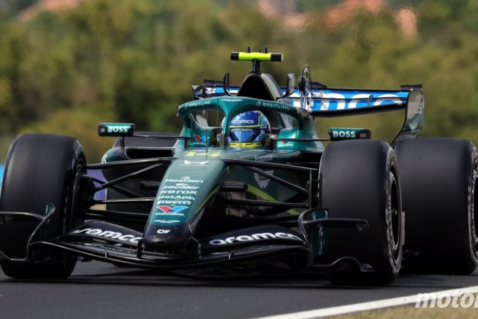 Este Aston Martin es otra historia; Alonso se mete en la pelea de mitad de parrilla en una sesión que lidera Leclerc
