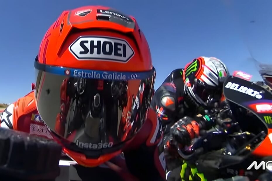 «Fue de los fáciles»: así se coló Acosta entre Márquez y Bezzecchi a 340 km/h en el GP de Aragón