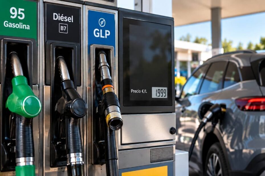 Gasolina y diésel rozan los 2 euros, el GNC les sigue de cerca y el GLP resiste en 1,10 euros